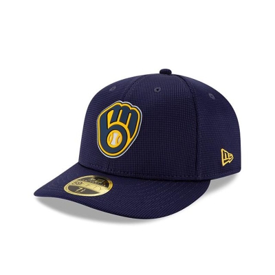 Sapca New Era Milwaukee Brewers MLB Clubhouse Collection Low Profile 59FIFTY Fitted - Albastri